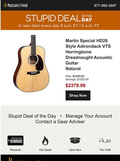 musicians friend stupid deal of the day